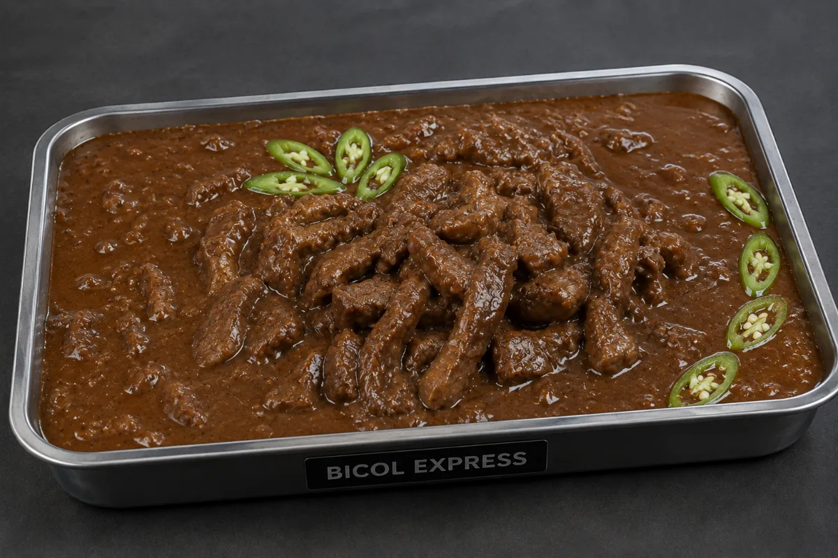 bicol dinuguan catering tray